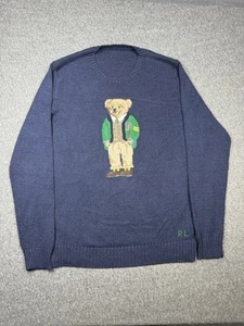 Polo Ralph Lauren Herren Pullover XL Blau University Bear Strick Sweat Shirt P Wing - Bild 1 von 16