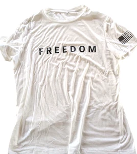 Freedom White Short Sleeve T- Shirt Men's XL - Picture 1 of 4