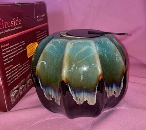 Evergreen FIRESIDE Hand Glazed Ceramic Fire Burner Fire Pit/Pot NIB - Picture 1 of 9