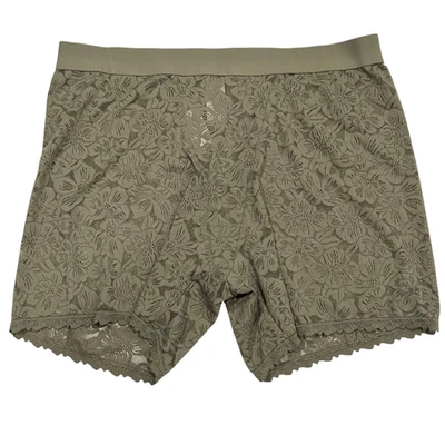NWT AERIE Boyshort Pantie Sz XL Olive Green Lace Elastic Waistband - Image 1 of 4