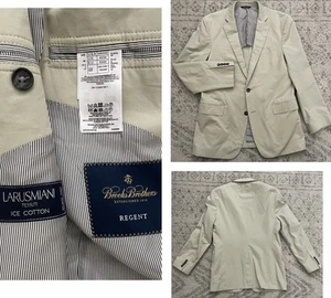 Brooks Brothers Regent Larusmiani Tessuti Unconstructed Ice Cotton Blazer 40R - Picture 1 of 8