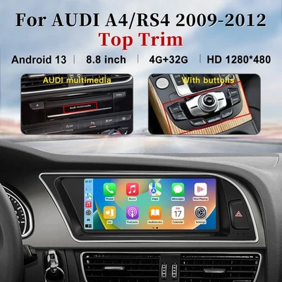 8.8" Apple Carplay Android Autoradio Navi GPS 32GB Für Audi A4 RS4 2009-2012 DE - Bild 1 von 4