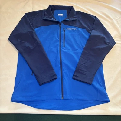 Marmot Men's Size 2XL Blue M3 Softshell Jacket Full Zip Windproof Pack Pocket - Image 1 of 4