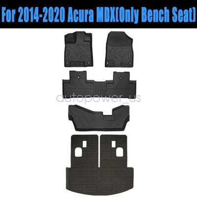 Alfombrillas y revestimiento de carga para maletero Acura MDX TPE 2014-2020 3D negras para todo tipo de clima Foto 1 de 4