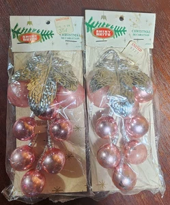 SET Vintage ROSA VALENTINSTAG Dekor Borten Quecksilber Glaskugel Lametta Folie Blätter - Bild 1 von 6