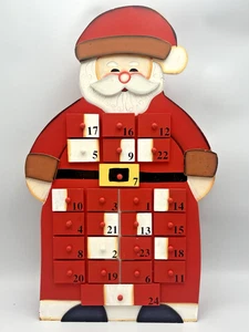 Adventskalender zum Befüllen , Weihnachtsmann , Holz ,  24 Türchen , H: ca.55cm - Bild 1 von 16