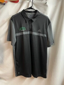NWT NORTH DAKOTA HOCKEY UND Hawks (ADIDAS) MEN XL CORE POLO SHIRT BLACK GRAY - Picture 1 of 3