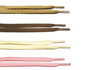 Basics Flat Laces for Air AJ Jordan 1 Mocha OG Brown/Pink/Light Tan Palomino - Picture 1 of 6