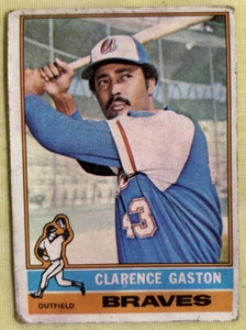 1976 Topps Clarence Gaston Card #558 Braves Low-Grade Poor Stained & Creases - Picture 1 of 2