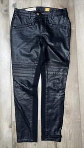 Anthropologie Pilcro and the letterpress Black Faux Leather Moto Pants Size 29 - Picture 1 of 12