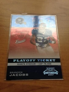 Boleto de playoffs 2007 de los Playoffs Contenders Brandon Jacobs/199 #66 envío bajo - Imagen 1 de 2