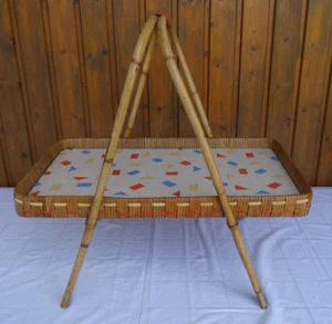 GDR serving tray standing tray with iron basket 60z vintage approx. 50 x 32 x 50 - Picture 1 of 6
