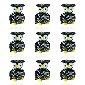 10 pcs Lovely Owl Shaped Handmade Lampwork Beads Bird Ceramics Beads for DIY - Picture 1 of 8