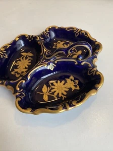 Jlmenau Graf Von Henneberg Porzellan Germany Echt Kobalt Cobalt Divided Dish 7” - Picture 1 of 7