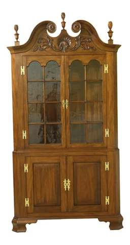 51521EC: HENKEL HARRIS Chippendale Mahogany Corner China Cabinet Cover