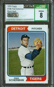 1974 TOPPS LOA # 186 FRED SHERMAN PROOF CGS 8 MAC SOLO FINEST GRADE * - Bild 1 von 8