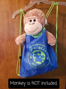 NUEVO Build A Bear Workshop Bolsa de Transporte Mochila Bolso Cinch - Azul y Verde ~ Solo Bolsa - Imagen 1 de 7