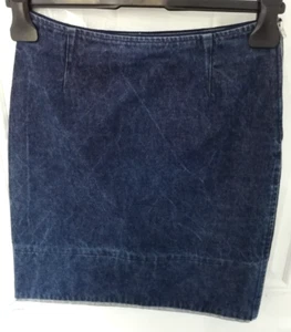 Armani Jeans Size 8 UK Blue Denim Skirt Made in Italy Side Zip Ladies 90s Y2K - Picture 1 of 10