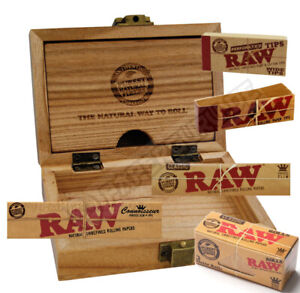 RAW Wood Geschenkbox Raucherbox + Papers Tips Rolls Holzbox