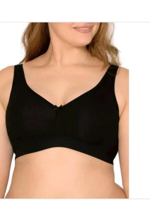 Fruit of the Loom Women's Beyond Soft Wireless Size 38D Cotton Bra in Black Hue - Image 1 of 3