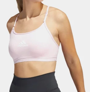 Adidas Aeroreact Bra Clear Pink Medium A - C cup rrp £21.99 - Picture 1 of 12