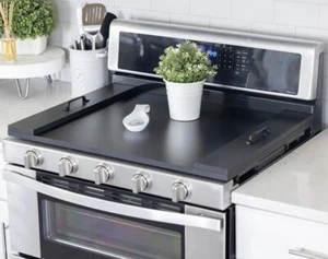 Noodle Board Stove Covers, Laminate Wood Farmhouse Stove Top Cover with Handles - Picture 1 of 5