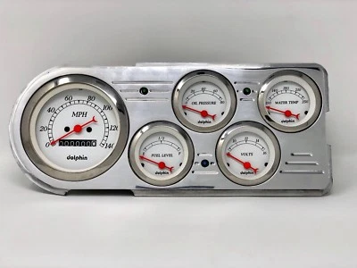 1948 1949 1950 Ford Truck 5 Gauge Dash Panel Insert White - Image 1 of 4