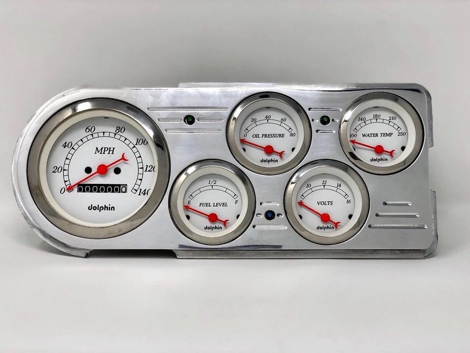 1948 1949 1950 Ford Truck 5 Gauge Dash Panel Insert White - Image 1 of 4