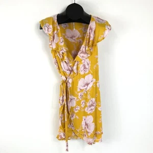 Free People French Quarter Wrap Mini Dress Women's Size Small Floral Ruffle - Picture 1 of 11