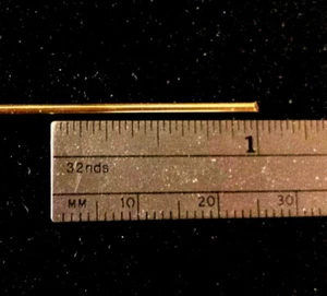 1" SOLID 22k 916 Yellow Gold 18ga 18 gauge STRAIGHT wire 1/2 Hard 1mm USA MADE - Picture 1 of 3