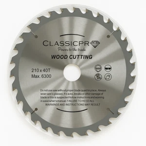 ClassicPro 210mm 40T Circular Saw Blade – 30mm Bore + Reducer – UK Wood Cut - Picture 1 of 10