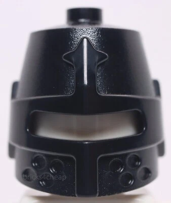 Lego Castillo Negro Minifigura Tocado Casco Castillo Cerrado con Ranura en los Ojos Foto 1 de 2