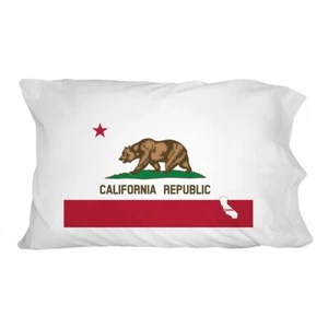 Funda de almohada de ropa de cama novedosa con bandera oficial de California California Home State - Imagen 1 de 3