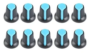 ATEC - 10 x Manopole Blu in Plastica per Potenziometri Tipo WH148/138 etc. - Bild 1 von 2