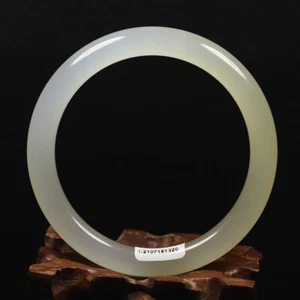62mm Grade A Certified 100% Natural Brown Green Jade Bangle Bracelet 61820 - Picture 1 of 12
