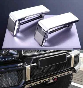 STOCK 2x STAINLESS STEEL Chrome Bumper Caps for Mercedes W463 G63 Del Guard - Picture 1 of 8