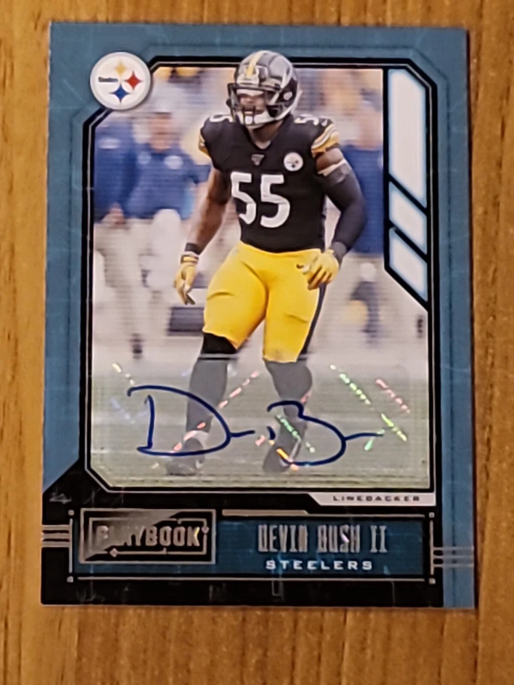2020 Panini Playbook Signatures #27 Devin Bush II Autographed Card Steelers - Image 1 of 3