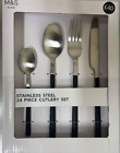 M&S Home 24 Piece Cutlery Set In Stainless Steel BNIB RRP 40 T34/9894G