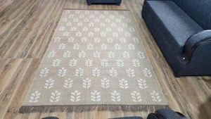 Jute Rug Area Natural Carpet Braided Hand Rustic Rectangle Handmade Living Rugs - Picture 1 of 7