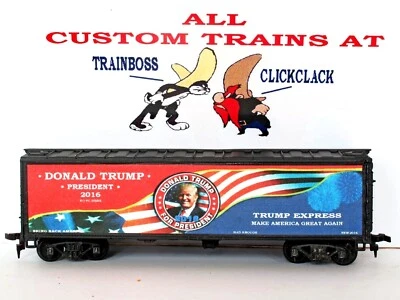 HO SCALE CUSTOM LETTERED DONALD TRUMP IT'S YUGE.REEFER ALSO AVAIL IN O 🎩🎩🎩🎩 - Image 1 of 4