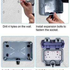 10m Outdoor 13A 2 Gang With Extension Lead Switched Socket IP66 Outside - Picture 1 of 7