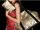 Victoria's Secret Compact Bag Weekender Tote Duffle Bag Gold 