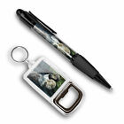 Pen & Beer Opener Keyring - Beautiful Otter Couple Holding Paws #16435