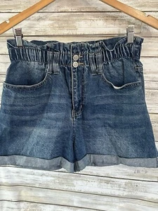 YMI Dream Bolsa de Papel Pantalones Cortos Juniors Dobladillo con Puños Denim Azul Talla Mediana M J132 - Imagen 1 de 4