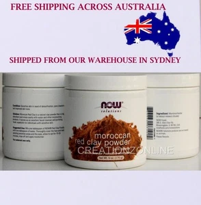 MOROCCAN RED CLAY Powder Now Foods Solutions 170 g FACE MASK FACE PEEL Syd Stock - Picture 1 of 4