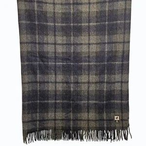 Alpaca Wool Fringed Blanket TUMI Scottish Tartan Design 60" x 72" Made in Peru - Picture 1 of 5