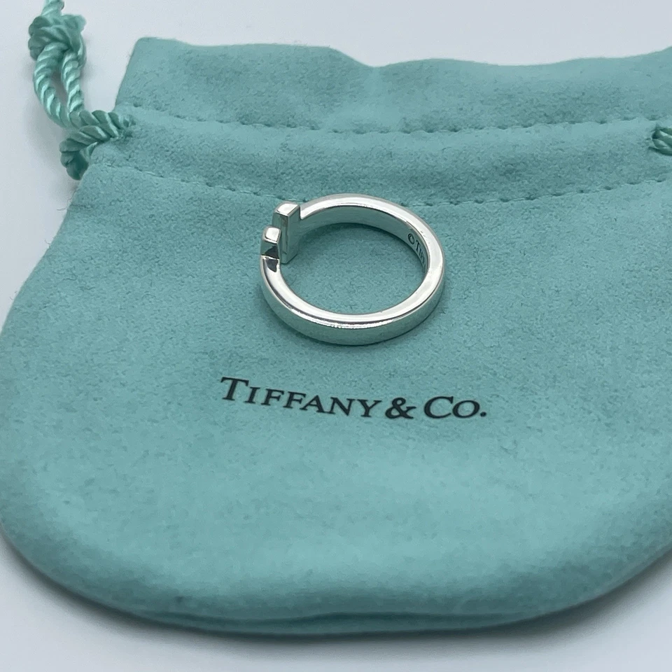 Tiffany & Co. Sterling Silver 925 T Square Band Ring Size 7 - Image 1 of 4
