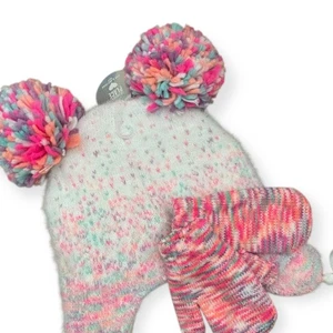 The Children's Place Pink Knit Hat & Mitten Set Girl 2T-3T Winter Warm Cozy New - Picture 1 of 5