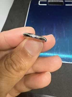 Tiffany & Co. Elsa Peretti Platinum Band Ring with One Diamond Size 5.5 - Image 1 of 4