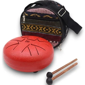 Hapi Drum Om Red - 16cm | Root Chakra Pocket Drum of Protection - Picture 1 of 4